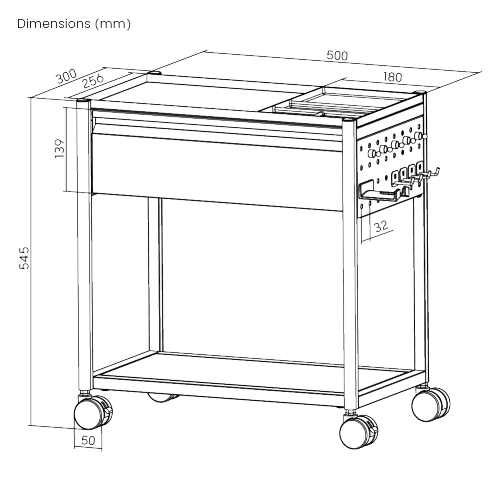 Large Mobile Storage Cabinet with Pegboard MCT03-02 Storage that moves with you. from china(chinese)