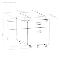 2-Drawer Locking Mobile File Cabinet with Cushion