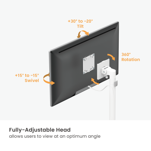 Height Adjustable Mobile Gas Spring Display Floor Stand FS58-11TW-01 with 3-Pin Female Plug Power Cable from china(chinese)