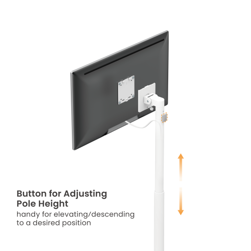 Height Adjustable Mobile Gas Spring Display Floor Stand FS58-11TW-01 with 3-Pin Female Plug Power Cable from china(chinese)