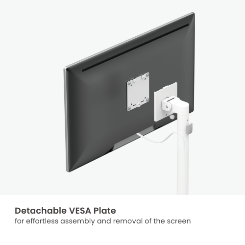 Height Adjustable Mobile Gas Spring Display Floor Stand FS58-11TW-01 with 3-Pin Female Plug Power Cable from china(chinese)