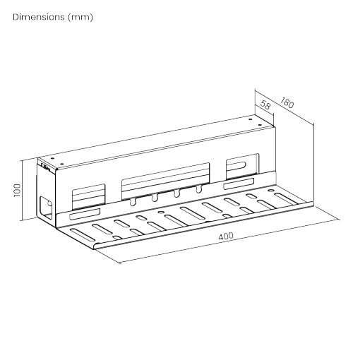 Compact High-Performance Under-Desk Cable Tray with Cable Box CC11-13-3  In reduced package size to save costs for e-commerce from china(chinese)