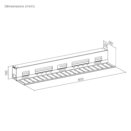 High-Performance Under-Desk Cable Tray with Cable Box CC11-13-4 In extended size to hide more cables from china(chinese)