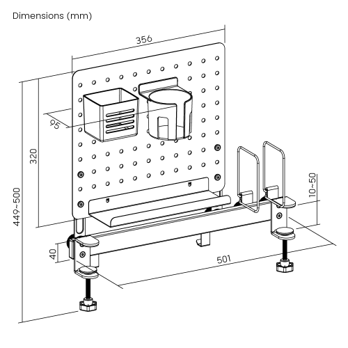Multi-Purpose Clamp-On Desk Pegboard STB35-02 A high-performance storage solution for enhanced tidiness from china(chinese)