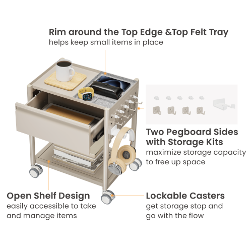 Standard Mobile Storage Cabinet with Pegboard MCT02-02 Storage that moves with you. from china(chinese)