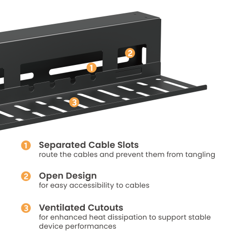 High-Performance Under-Desk Cable Tray with Cable Box CC11-13-4 In extended size to hide more cables from china(chinese)