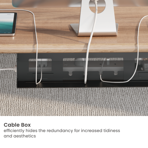 High-Performance Under-Desk Cable Tray with Cable Box CC11-13-4 In extended size to hide more cables from china(chinese)