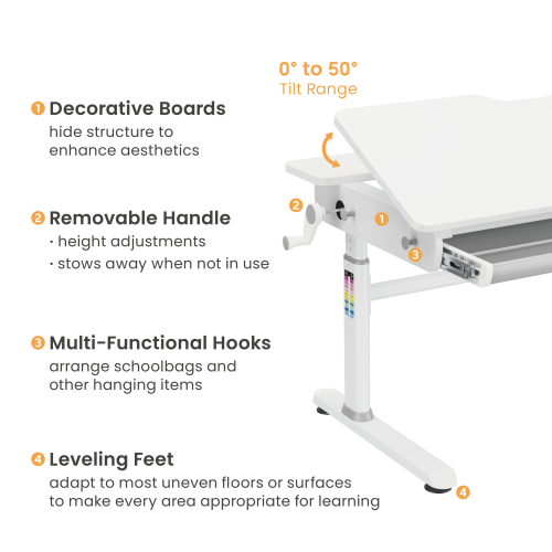 Height Adjustable Children Desk with Storage Bag E901 Offers solutions for ergonomic health & stationery storage from china(chinese)