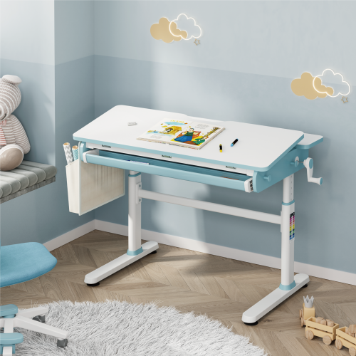 Height Adjustable Children Desk with Storage Bag E901 Offers solutions for ergonomic health & stationery storage from china(chinese)