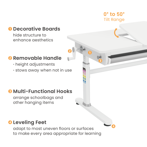 Height Adjustable Children Desk with Storage Bag E902 Compatible with pegboards STB35-01 & STB35-02 from china(chinese)