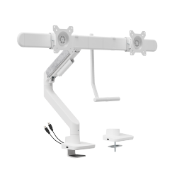 Fusion Gas Spring Dual Monitor Arm with USB-A/USB-C Ports