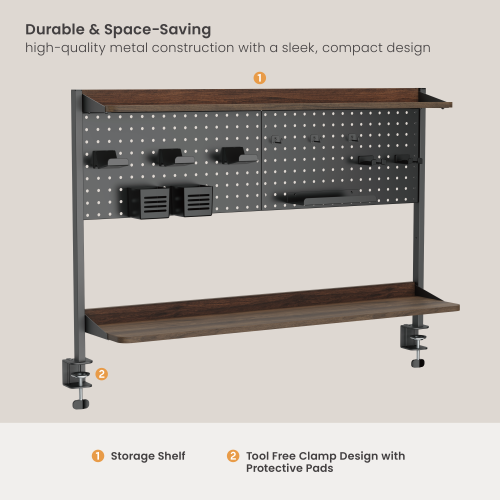 Clamp-On Multi-Purpose Pegboard Organizer Shelf  STB31-02 Recommended for 1200mm Desktops from china(chinese)