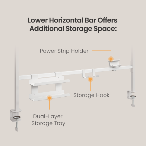 Clamp-On Multi-Purpose Pegboard Organizer Shelf with Monitor Arm STB31-04 Recommended for 1200mm/1400mm Desktops from china(chinese)