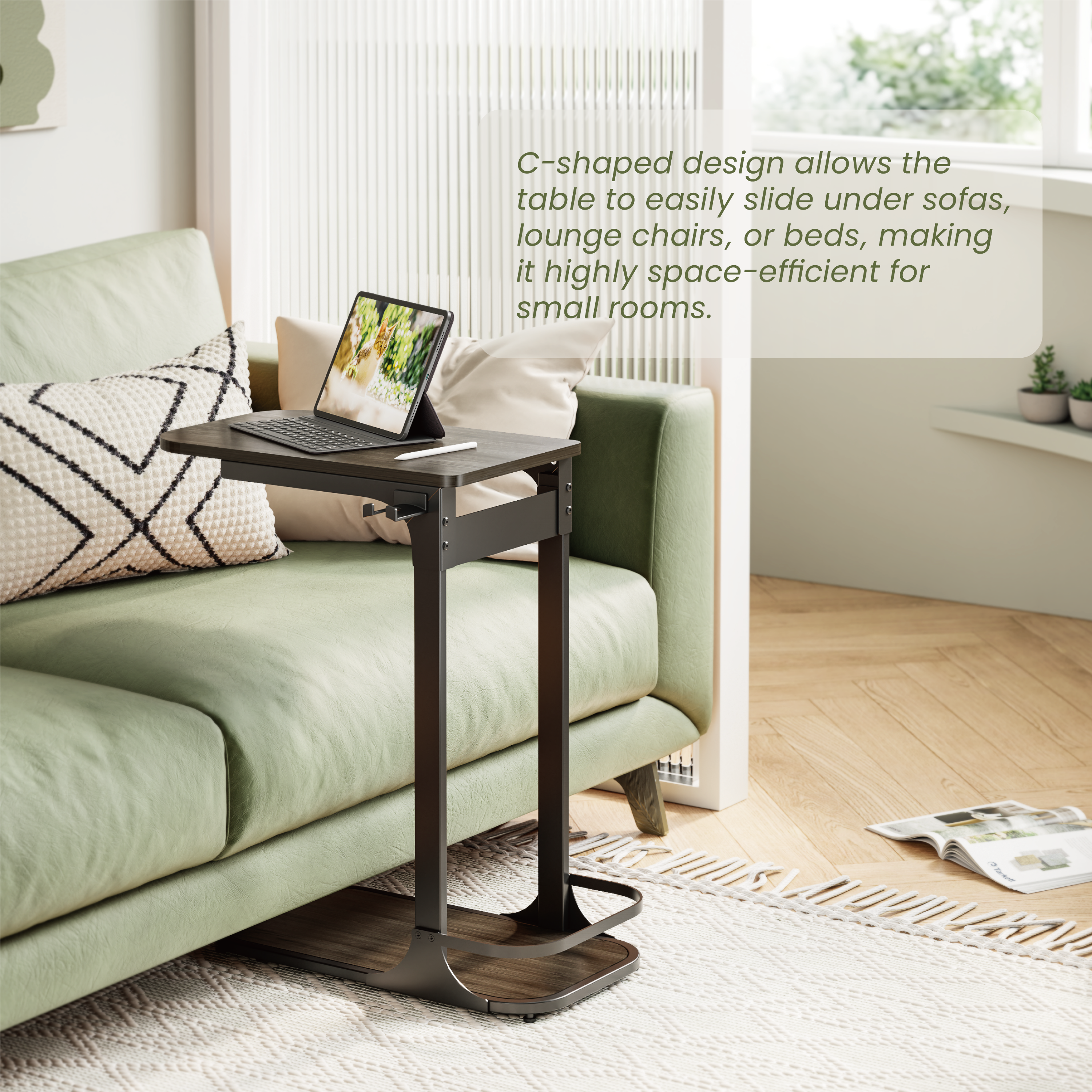 C-Shaped Side Table with Headphone Holder Supplier and