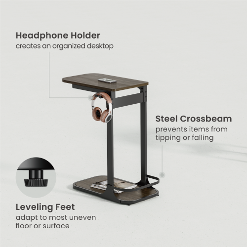 C-Shaped Side Table with Headphone Holder TS10-02 Everyday Essentials, Just an Arm’s Reach Away! from china(chinese)