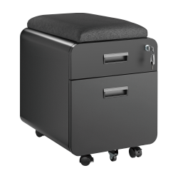 2-Drawer Locking Mobile File Cabinet with Cushion