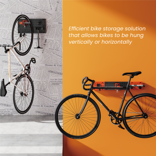 Wall-Mounted Vertical & Horizontal Bike Storage Rack PB-008 Securely holds bike up to 30kg/66lbs from china(chinese)