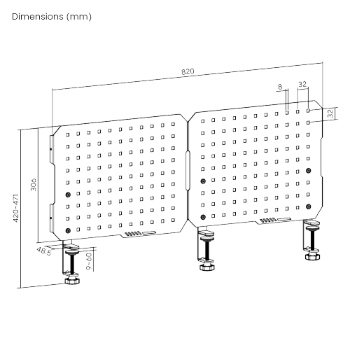 Clamp-On Dual Pegboard Set PB-014  from china(chinese)