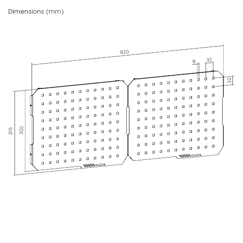 Wall-Mounted Dual Pegboard Set with LED Lighting PB-014-WL  from china(chinese)
