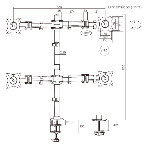 Economy Steel LCD VESA Desk Mount LDT07-C048 For most 13"-27" LCD monitors from china(chinese)