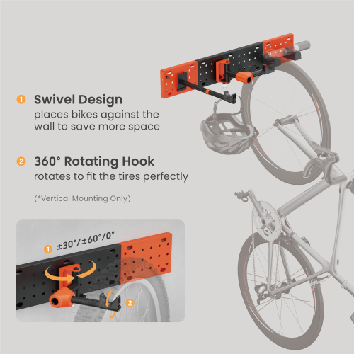Wall-Mounted Vertical & Horizontal Bike Storage Rack PB-008 Securely holds bike up to 30kg/66lbs from china(chinese)