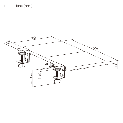Desk Extension Tray with Storage Holders (Standard Surface) DET07-01S Expand Your Workspace with Integrated Storage from china(chinese)