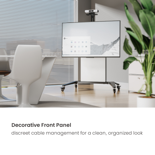 Motorized Height-Adjustable TV Cart with Decorative Panels TTL20H-610TW for 55"-100" TVs up to 110kg (242lbs) from china(chinese)