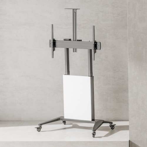 Motorized Height-Adjustable TV Cart with Decorative Panel TTL20E-610TW for 55"-100" TVs up to 110kg (242lbs) from china(chinese)