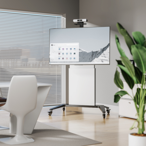 Motorized Height-Adjustable TV Cart with Decorative Panels TTL20H-610TW for 55"-100" TVs up to 110kg (242lbs) from china(chinese)