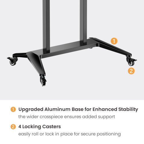 Motorized Height-Adjustable TV Cart with Storage Shelf TTF20E-610TW for 55"-100" TVs up to 110kg (242lbs) from china(chinese)