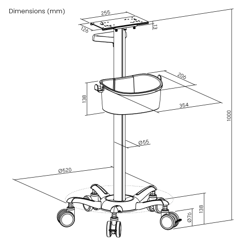Patient Monitor Cart MED09-1 Upgrades patient care serviceability by accomodating medical machines. from china(chinese)