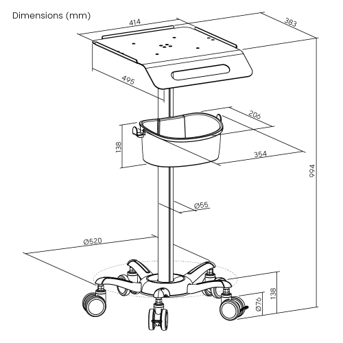 ECG Medical Cart MED09-2 Upgrades patient care serviceability by accomodating medical machines. from china(chinese)