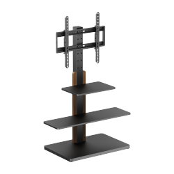 Economy Height-adjustable TV Floor Stand with Shelves 