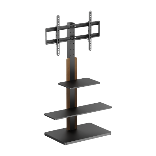 Economy Height-adjustable TV Floor Stand with Shelves FS52-46T-02  Combing cost-effectiveness and asthetics from china(chinese)