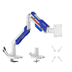 Armada Heavy-Duty Gas Spring Monitor Arm with USB-A & USB-C Ports