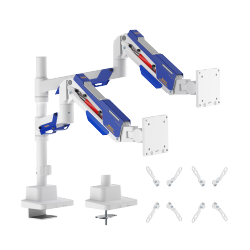 Armada Heavy-Duty Pole-Mounted Dual-Screen Gas Spring Monitor Arm