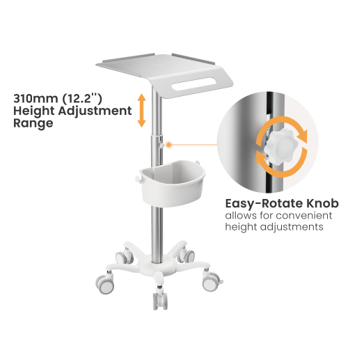Height Adjustable ECG Medical Cart MED09-2A Guarantees ergonomic comfort for medical tests runners. from china(chinese)