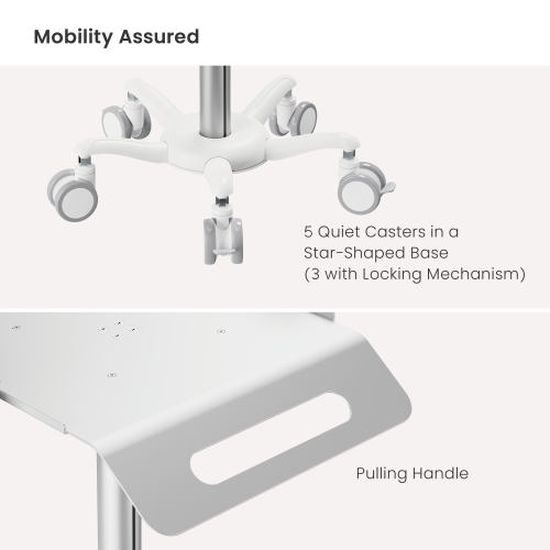 Height Adjustable Ultrasonic Medical Cart MED09-3A Guarantees ergonomic comfort for medical tests runners. from china(chinese)