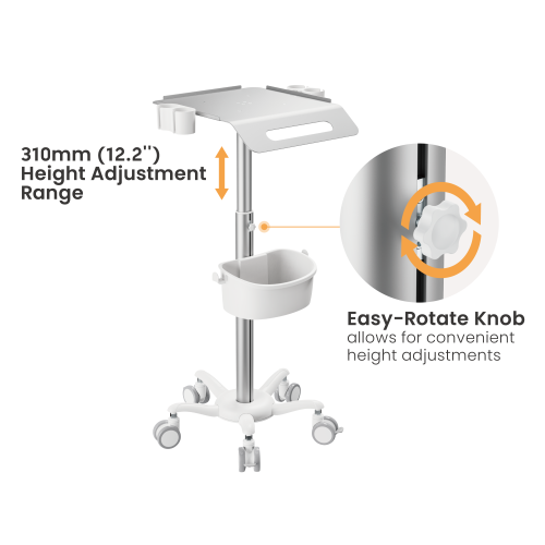 Height Adjustable Ultrasonic Medical Cart MED09-3A Guarantees ergonomic comfort for medical tests runners. from china(chinese)