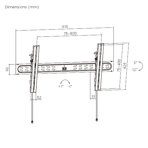 Ultra-Slim Tilt TV Wall Mount LP79-48T For most 43"-95" TVs from china(chinese)