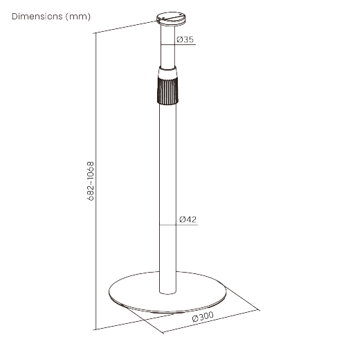 Height-Adjustable Speaker Floor Stand for Sonos Era 100 & 300 BS-72  from china(chinese)