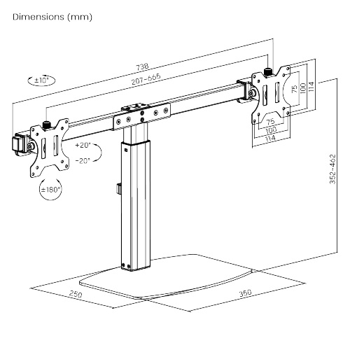デュアルスクリーン空気圧垂直リフトモニタースタンド LDT22-T02 より快適で人間工学に基づいた仕事位置を体験します from china(chinese)