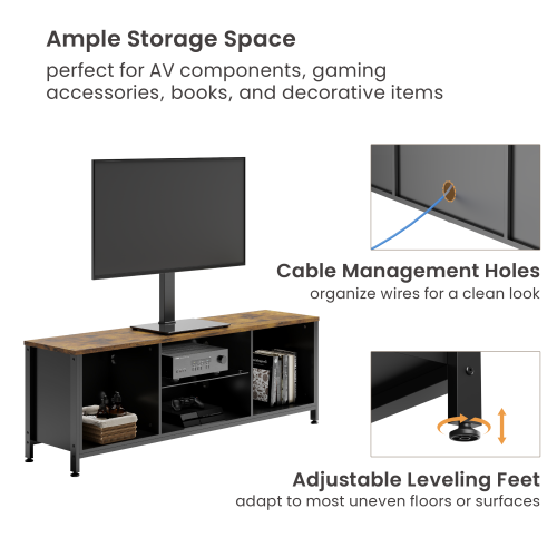 Media Console with Leveling Feet (Large) WP2006L Transform Entertainment Area with Style and Function from china(chinese)