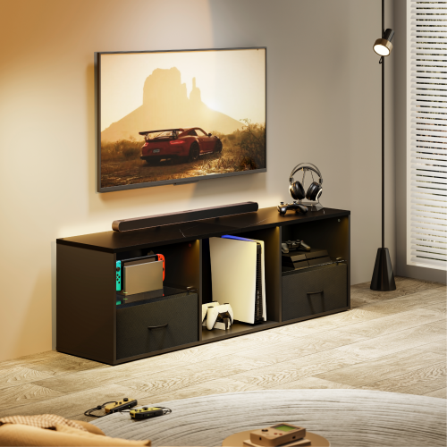 Media Console with Anti-Slip Pads & Drawers (Large) WP2007L Transform Entertainment Area with Style and Function from china(chinese)