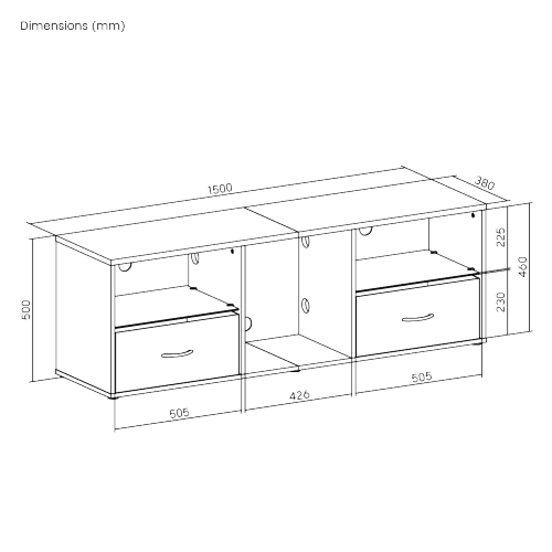 Media Console with Anti-Slip Pads & Drawers (Standard) WP2007M  Transform Entertainment Area with Style and Function from china(chinese)