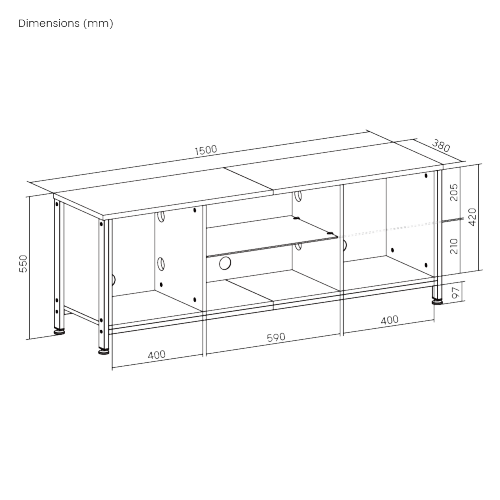 Media Console with Leveling Feet (Standard) WP2006M Transform Entertainment Area with Style and Function from china(chinese)