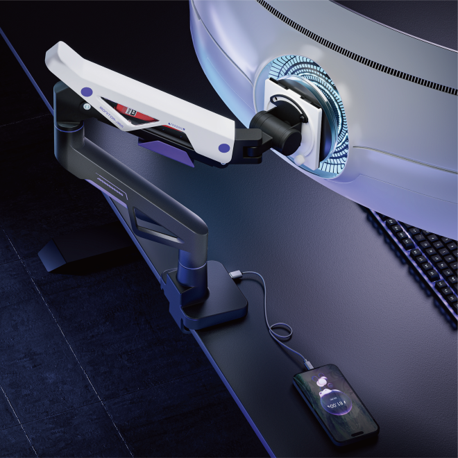 Atlas Neo Gaming Monitor Arm with USB-A & USB-C Ports LDT95-C012UC Unmatched strength for screens up to 57”, 30kg (66lbs) from china(chinese)