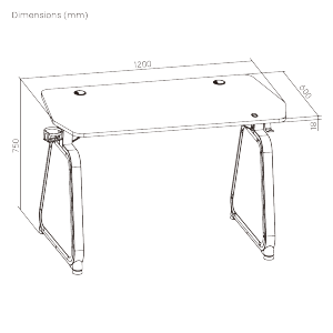  Infinity Gaming Desk with Regular Mirrors