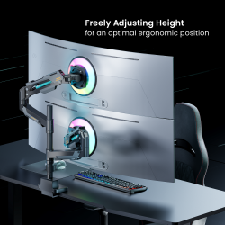 Armada Heavy-Duty Pole-Mounted Dual-Screen Gas Spring Monitor Arm