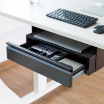 Space-Saving Under-Desk Drawer with Shelf